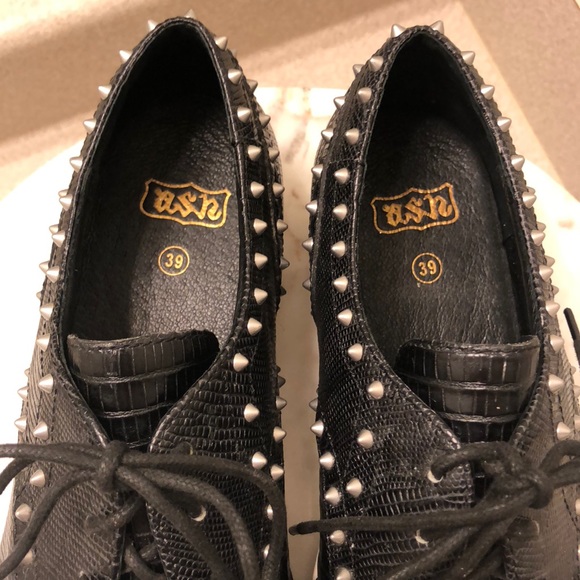 Ash Krush Black studded leather platform shoes - Picture 7 of 8